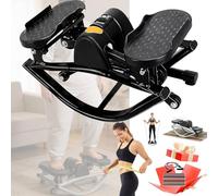 Rock Stepper with Digital Display Rocking Stepper Side to Side Lateral Rocking Fitness Stepper with Resistance Bands Portable Compact Leg Glutes Abs Core Exerciser for Home Workout
