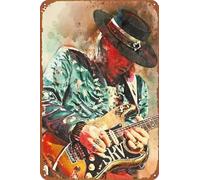 Rock Stevie Ray Vaughan Music Poster Metal Tin Sign Retro Wall Signs for Home Cafe Bar Pub Wall Decor 8x12 inch