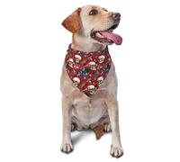 Rock Style Music Skull Print Dog Bandana for Small Medium Large Dogs, Adjustable Cute Cat Dogs Kerchief Triangle Bibs Scarf Handkerchief Accessories