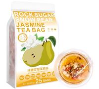 Rock Sugar Snow Pear Jasmine Tea Bag, 250g/8.81oz (5g*50bags) 冰糖雪梨茉莉茶 Wolfberry, Goji Caffeine-Free Flavored Delicious Beverage Herbal Tea, Combination of Floral Tea