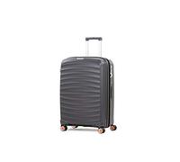 Rock Sunwave Medium 78/90L Expandable Suitcase - Charcoal | Built for Adventure - Impact-Resistant Material - Telescopic Handle - 8 Smooth Wheels - TSA Lock - 66x46x30/34.5cm - 4.1kg