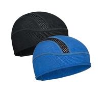 ROCK TAKIN Cooling Skull Cap Helmet Liner, Sweat Wicking Cycling Cap Under Helmet Breathable Mesh Bike Hat Motorcycle Bicycle Liner for Men Women - 2PCS