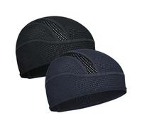 ROCK TAKIN Cooling Skull Cap Helmet Liner, Sweat Wicking Cycling Cap Under Helmet Breathable Mesh Bike Hat Motorcycle Bicycle Liner for Men Women - 2PCS