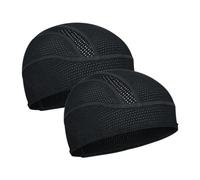 ROCK TAKIN Cooling Skull Cap Helmet Liner, Sweat Wicking Cycling Cap Under Helmet Breathable Mesh Bike Hat Motorcycle Bicycle Liner for Men Women - 2PCS Black