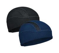 ROCK TAKIN Cooling Skull Cap Helmet Liner, Sweat Wicking Cycling Cap Under Helmet Breathable Mesh Bike Hat Motorcycle Bicycle Liner for Men Women - 2PCS