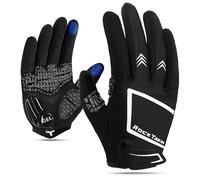 ROCK TAKIN Cycling Gloves for Men Women, 5MM Gel Pad Shock-Absorbing Bike Gloves with Touch Screen Sweat Wipe Breathable Anti-Slip Full Finger Biking Gloves for MTB Road Bicycle