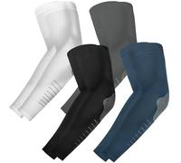 ROCK TAKIN UV Sun Protection Arm Sleeves for Men Women, UPF 50+ Cooling Sun Sleeves to Cover Arms Sports Compression Covers for Golf Baseball Football Work Running Cycling Driving - 4 Pairs