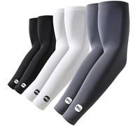 ROCK TAKIN UV Sun Protection Arm Sleeves for Men Women, UPF 50+ Cooling Sun Sleeves to Cover Arms Sports Compression Covers for Golf Baseball Football Work Running Cycling Driving - 3 Pairs