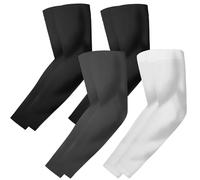 ROCK TAKIN UV Sun Protection Arm Sleeves for Men Women, UPF 50+ Cooling Sun Sleeves to Cover Arms Sports Compression Covers for Golf Baseball Football Work Running Cycling Driving - 4 Pairs