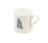 ROCK THE HOME Charles Darwin Small Tankard Mug - White Fine English Bone China Cup, Made and Hand Decorated in England, Dishwasher Microwave Safe, for Coffee Tea Latte Americano, 8 fl oz (236 ml)