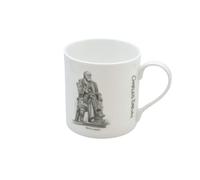 ROCK THE HOME Charles Darwin Straight Sided Mug - White Fine English Bone China Cup, Made and Hand Decorated in England, Dishwasher Microwave Safe, for Coffee Tea Latte Americano (13 fl oz, 384 ml)
