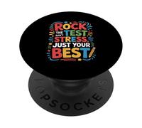 Rock The Test Dont Stress Funny Motivational Saying PopSockets Adhesive PopGrip