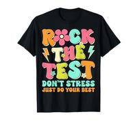 Rock The Test Don't Stress - Groovy Testing Day Teacher T-Shirt