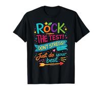Rock The Test Don't Stress Just Do Your Best Teacher Testing T-Shirt