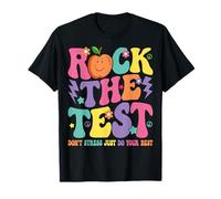 Rock The Test Don't Stress - Testing Day Teacher Groovy T-Shirt