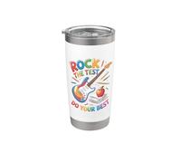Rock The Test Educator Teaching Student School Test Day Stainless Steel Insulated Tumbler