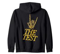 Rock The Test Skeleton Hand Distressed Zip Hoodie
