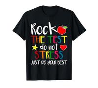 Rock The Test Teacher Test Day Testing Day Funny Teacher T-Shirt