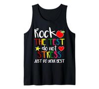 Rock The Test Teacher Test Day Testing Day Funny Teacher Tank Top