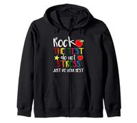 Rock The Test Teacher Test Day Testing Day Funny Teacher Zip Hoodie