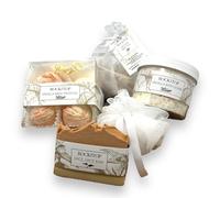Rock the Top Relaxation Gifts for Women, 6 Self Care Gifts, Mineral Rich Vanilla Bath Salt, Bath Soap with Pumpkin Spices, Bath Bomb Drops, Spa Set