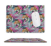 Rock Tiger Head Graffiti Mouse Pad Waterproof Ultra-Thin Non-Slip Rubber Base Square Mouse Mat Gaming Mousepad 7.9"x9.4"