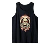 Rock Till The End Skull Roll Guitar Vintage Music Tank Top