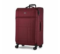 Rock Tokyo Large Soft Shell Suitcase in Wine Red - Lightweight & Streamlined Design, 360 Swivel-Wheels & TSA Combination Lock - 78x48x31cm 89L Capacity