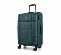 Rock Tokyo Medium 61L Soft Shell Suitcase - Green | Streamline Design - Telescopic Handle - Front Pocket - 8 Wheels - Integrated TSA Lock - Lightweight - 68x42x29cm - 2.8kg