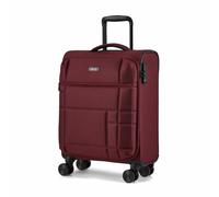 Rock Tokyo Small Soft Shell Suitcase in Wine Red - Lightweight & Streamlined Design, 360 Swivel-Wheels & TSA Combination Lock - 55x40x20cm 33L Capacity