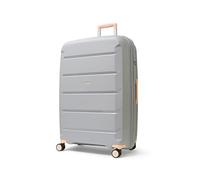 Rock Tulum Large Expandable Hard Shell Hold Suitcase in Grey - Lightweight & Durable, 360 Swivel Wheels, Telescopic Handle, Impact-Resistant & TSA Combination Lock - 78x51x34cm 5KG