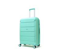 Rock Tulum Medium 63/71L Expandable Hard Shell Suitcase - Turquoise | Lightweight & Durable - Telescopic Handle - Impact-Resistant - 8 Smooth Wheels - TSA Lock - 66x46x27/30cm - 4.2kg Weight