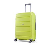 Rock Tulum Medium Expandable Hard Shell Hold Suitcase in Lime Green - Lightweight & Durable, 360 Swivel Wheels, Telescopic Handle, Impact-Resistant & TSA Combination Lock - 66x46x30cm 4.2KG