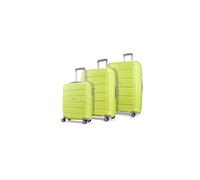 Rock Tulum Set of 3 Expandable Hard Shell Suitcases - Lime Green | Small, Medium & Large - Lightweight & Durable - Telescopic Handle - Impact-Resistant - 8 Smooth Wheels - TSA Lock - 12.2kg