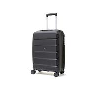 Rock Tulum Small 36/45L Expandable Hard Shell Suitcase - Black | Lightweight & Durable - Telescopic Handle - Impact-Resistant - 8 Smooth Wheels - TSA Lock - 55x40x22/25cm - 3.0kg Weight
