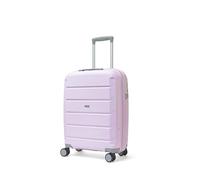 Rock Tulum Small 36/45L Expandable Hard Shell Suitcase - Lilac | Lightweight & Durable - Telescopic Handle - Impact-Resistant - 8 Smooth Wheels - TSA Lock - 55x40x22/25cm - 3.0kg Weight
