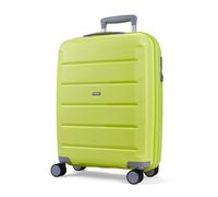 Rock Tulum Small 36/45L Expandable Hard Shell Suitcase - Lime Green | Lightweight & Durable - Telescopic Handle - Impact-Resistant - 8 Smooth Wheels - TSA Lock - 55x40x22/25cm - 3.0kg Weight