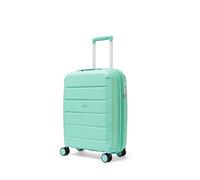 Rock Tulum Small Expandable Hard Shell Cabin Suitcase in Turquoise - Lightweight & Durable, 360 Swivel Wheels, Telescopic Handle, Impact-Resistant & TSA Combination Lock - 55x40x25cm 3KG