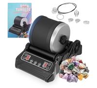 Rock Tumbler Kit Barrel with Crystals to Transform Rough Stones into Dazzling Gems, Science Kit for Kids All-In-One Professional Tumbling Kit with GemFoam Polisher for Kids, Teens and Adults