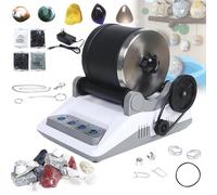 Rock Tumbler Kit, Electric Polisher with 2 Belts, Grinding Stones, Coarse & Fine Grit for Polishing, 7-Day Timer Included, Ideal for Rock Polishing Enthusiasts