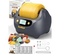 Rock Tumbler Kit, Rock Polisher with Digital 9-Day Timer, Complete Rock Polishing Kit, Dual Layer Tumbler Noise Reduction Design, Grinder Includes Rock Tumbler and Rock Polisher Grit (Grey)
