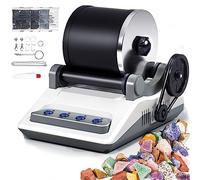 Rock Tumbler kit,Turns Rough Rocks Into Beautiful Gems,with Button 7 Day Polishing Timer,Includes 2 Belts,Bag of Rough Stones,4 coarse Grinding,Finely Ground,polishing,Final polishing,Polishing Grits