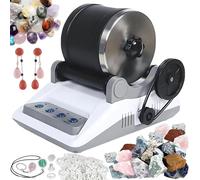 Rock Tumbler Machine - DIY Stone Polisher with Timer, Detachable Electric Gem Grinder, Polishing Kit for Kids and Beginners