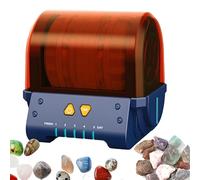 Rock Tumbler Machine Electric Stone Polishing Kit with Timer | Includes soundproof cover, glue polishing barrel, and hide rolling wheel for a complete DIY crystal and gemstone polishing