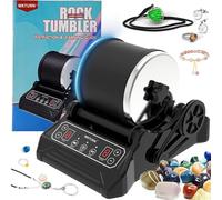 Rock Tumbler Polisher Kit with Adjustable Speed & LCD Display for Jewelry Ceramic Crystal Polishing, Ideal Gift for Kids All Ages