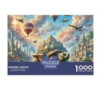 Rock Turtle Carrying City 1000 Pieces Premium Jigsaw Animal Age 12+ Quirky, Abstract Design, Fun Details, Educational, Challenging Puzzle Games 38x26cm/1000pcs
