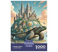 Rock Turtle Carrying City 1000 Pieces Premium Jigsaw Animal Age 12+ Quirky, Abstract Design, Fun Details, Educational, Challenging 52x38cm/1000pcs