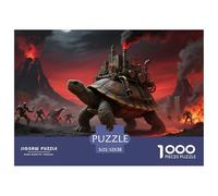 Rock Turtle Carrying City 1000 Pieces Premium Jigsaw Animal for Adults Gifts Quirky, Abstract Design, Fun Details, Educational, Challenging Puzzle Games 52x38cm/1000pcs