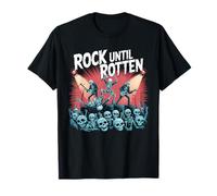 Rock Until Rotten Skeleton Band Halloween T-Shirt