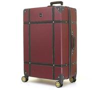Rock Vintage 8 Wheel Large Suitcase Burgundy